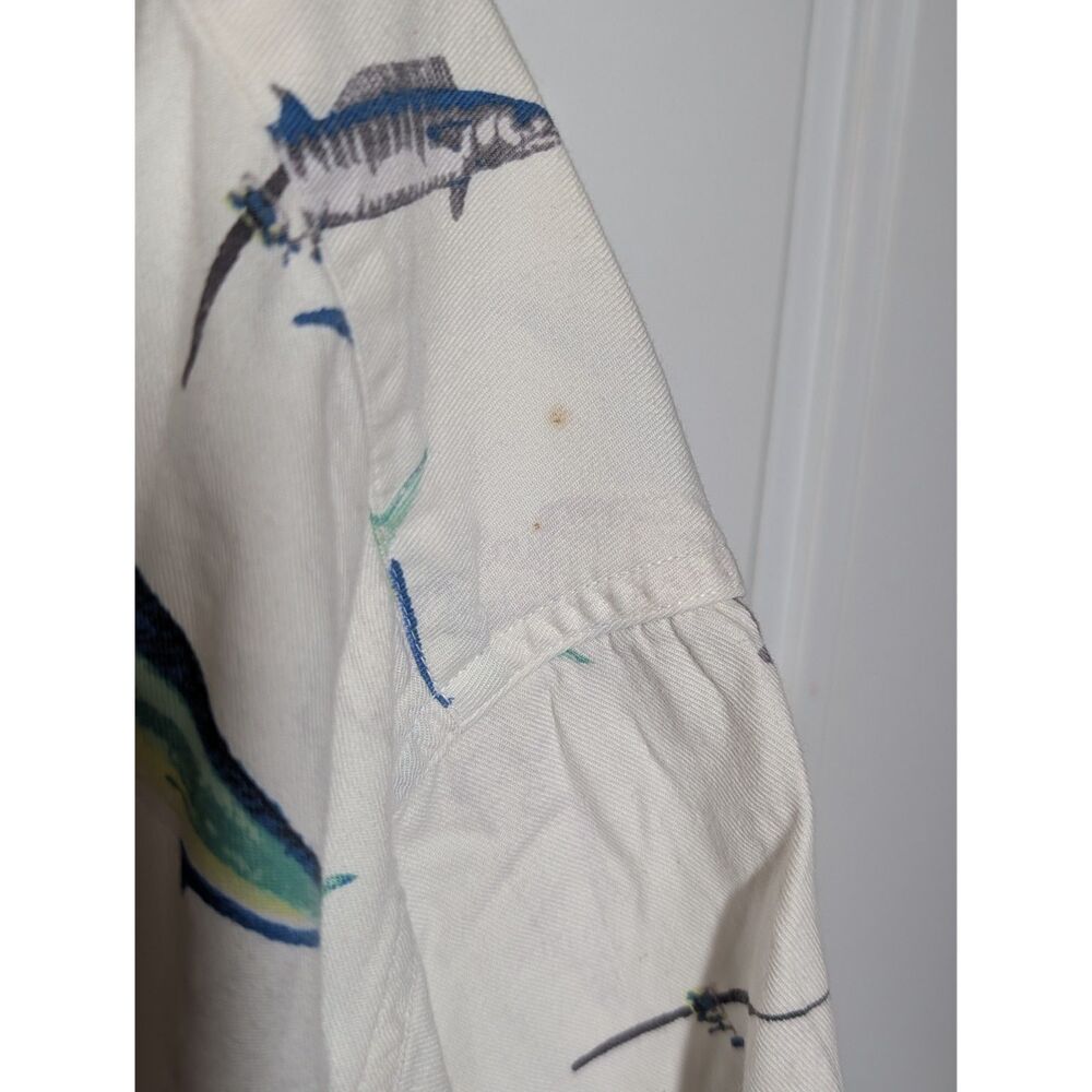 Vintage Columbia Sportswear XXL Fish Print Fishing Shirt Short Sleeve Y2K - Picture 5 of 8
